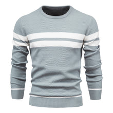 Klassischer Streifenpullover mit Elegantem Rundhalsausschnitt – Grau