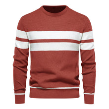 Klassischer Streifenpullover mit Elegantem Rundhalsausschnitt – Rot