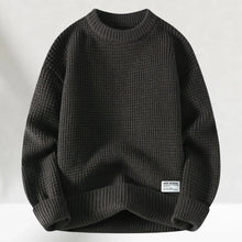 Klassischer Strickpullover mit Crew-Hals – Dunkelgrau