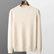 Herren Wollpullover aus Merinwolle Premium Strick – Beige