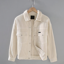 LIAM - Fleecejacke aus Cord – Khaki
