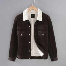 LIAM - Fleecejacke aus Cord – Braun