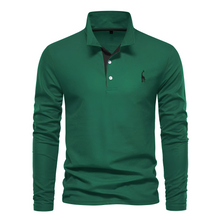 Antoine - Langärmeliges Herren-Poloshirt für den Alltag – Grün