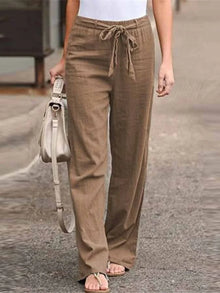 Cecilia - Damen Leinenhose – Braun