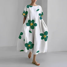 Daisy - Retro Großes Swing Locker Oversized Maxikleid – Weiß