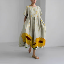 Daisy - Retro Großes Swing Locker Oversized Maxikleid – Karmesinrot