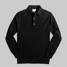 Langärmeliger Polo-Pullover - Tiago – Schwarz