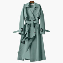 Langer Trenchcoat für Damen – Grün