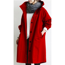 CELINE | Langer Trenchcoat mit Kapuze – Stilvoll & Funktional – Rot