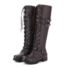 Lässige Schnürstiefel mit Markanten Schnallen – Braun