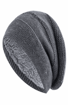 Lässige Slouchy-Strickmütze - Charlie – Grau