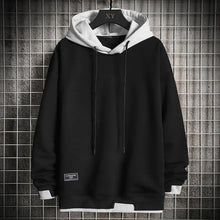 Lässiger Colorblock Hoodie für Stilbewusste – Schwarz