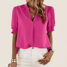 Laura | Elegante Sommerbluse mit Puffärmeln – Rosa