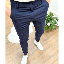 Herren Klassische Stretch Chino Hose - Komfortabel und Flexibel – Blau
