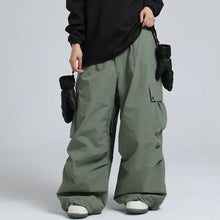 Leon | Wasserdichte Unisex baggy Skihose – Grün
