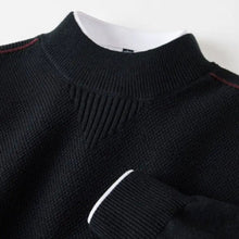 Kelvis - Strukturierter Jacquard-Rollkragenpullover – Schwarz