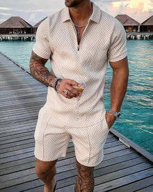 LinoLux™ – Herren Leinen Sommer Outfit Set – Beige