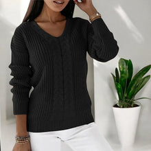 Lockergeschnittener Langarm-Pullover - Carla – Schwarz