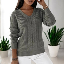 Lockergeschnittener Langarm-Pullover - Carla – Grau