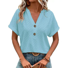 Kitty - Elegantes Damen-Top mit V-Ausschnitt – Blau