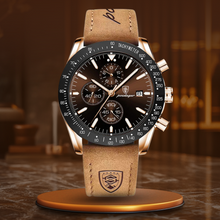 van Baerle® - Strahlendes Datum Chronograph Uhr – Goud Bruin (Leren band)