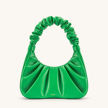 Handtasche mit Raffung | Halbmond-Form | Modisch & Modern – Grasgrün