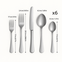 Lurevia | 30-teiliges Besteckset aus Edelstahl – Silber