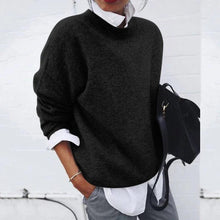 Isabella | Damen Lässiger Locker geschnittener Pullover – Schwarz
