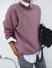 Isabella | Damen Lässiger Locker geschnittener Pullover – Rosa