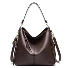 Elegante Damen-Ledertasche in großzügiger Größe für jeden Anlass – Kaffee