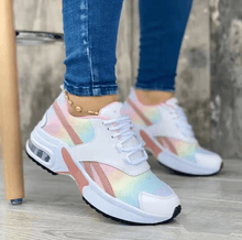 Damen Freizeit Sneaker Bequem Modern – Regenbogen