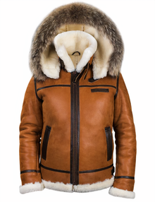 Malcolm - Leder-Winterjacke – Braun