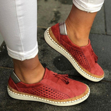 Lilian | Damen Slip-On Plattform Gehschuhe – Rot
