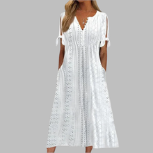 Mia - Elegantes Sommer Boho Midikleid – Weiß