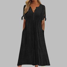 Mia - Elegantes Sommer Boho Midikleid – Schwarz