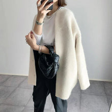 Miline - Lässige Strickjacke mit langen Ärmeln – Cremeweiß