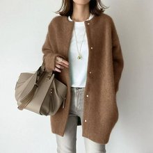 Miline - Lässige Strickjacke mit langen Ärmeln – Khaki