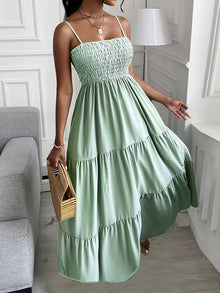 Maddelyn – lässiges cami kleid mit geradem ausschnitt – Helles Cyan