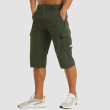 Schnelltrocknende Herren Cargo Shorts – Dunkelgrün