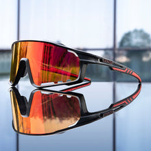 Aerovex - Verspiegelte Rundum Geschlossene Fahrrad Sonnenbrille – Sonnenuntergang Schwarz
