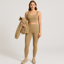 Marlis | Fleecegefüttertes Yoga-Outfit-Set – Khaki