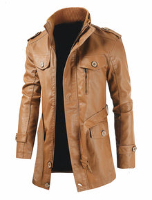 Stilvolle Lederjacke für Herren – Hellbraun