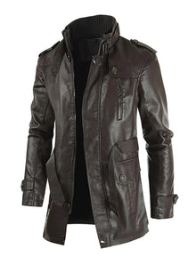 Stilvolle Lederjacke für Herren – Dunkelbraun