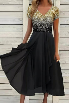 Maxi-Abendkleid - Lilith – Gold-Schwarz