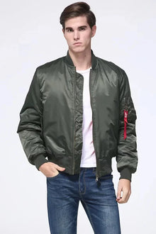 Azemar | Hochwertige Unisex Bomberjacke mit Reißverschluss – Grün