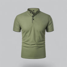 William | Ohne Kragen Taillierter Schnitt Poloshirt – Grün
