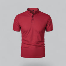 William | Ohne Kragen Taillierter Schnitt Poloshirt – Rot