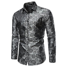 Oliver | Langarm Hochglanz Langarmhemd – Silber