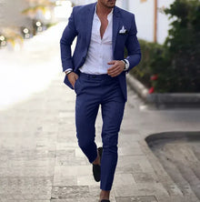 Jayceon - Herrenblazer und Hose – Dunkelblau