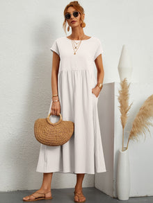 Camell | Kleid mit Rundhalsausschnitt – Weiße